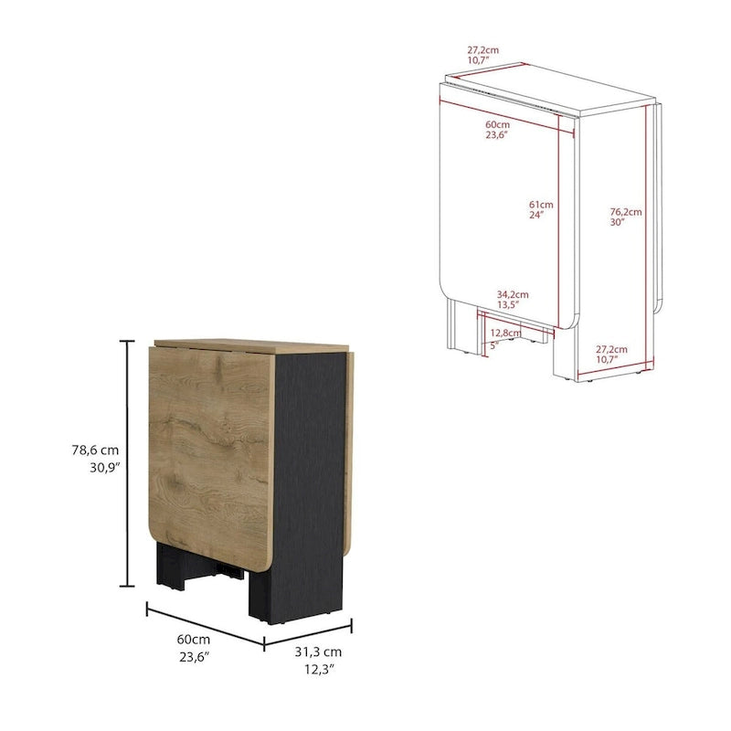 Table pliante à abattants, gain de place avec un design compact